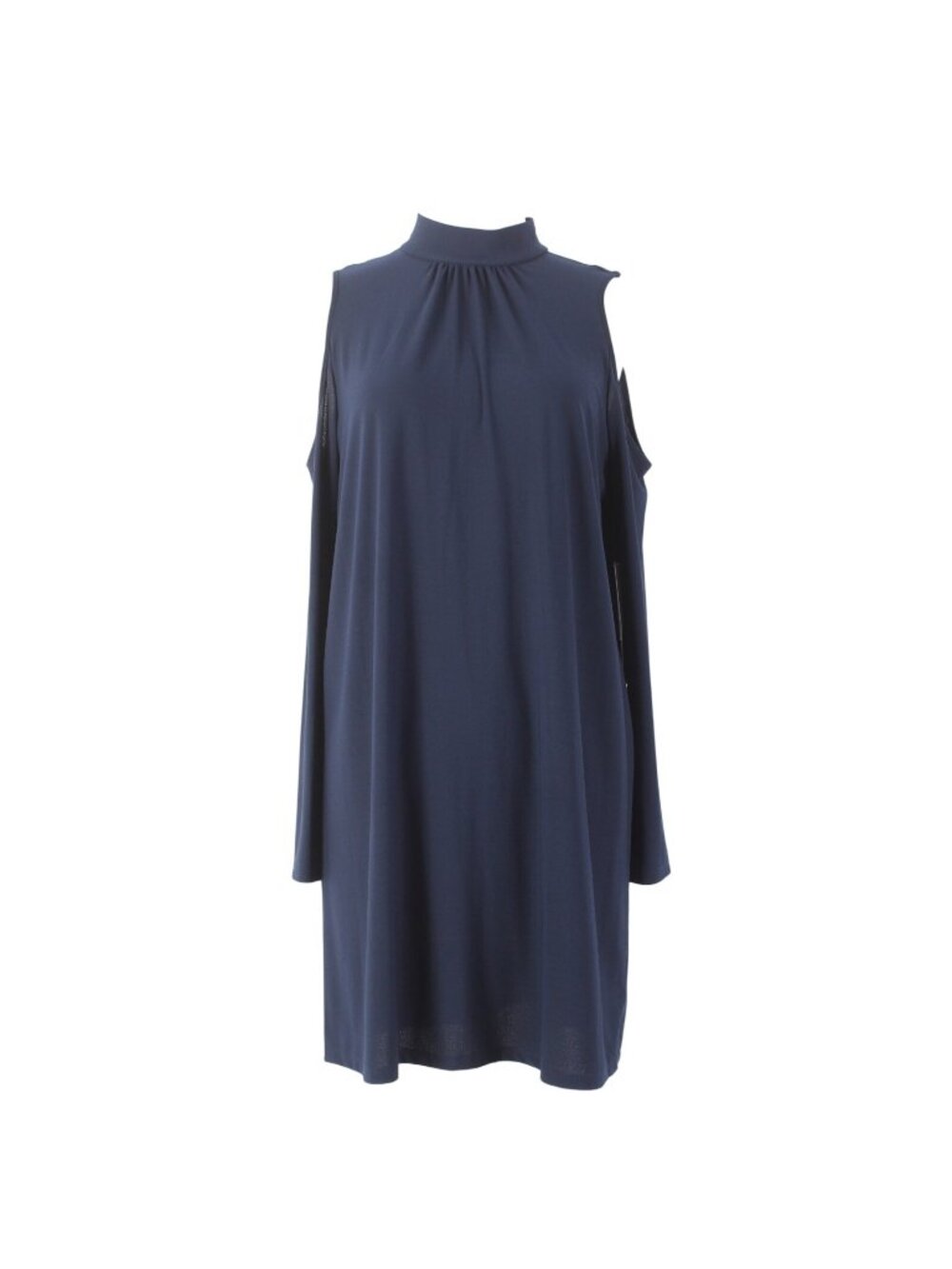 Kensie Dress NEW Sz M Navy Blue Cold Shoulder Turtleneck Poly Spandex Dress